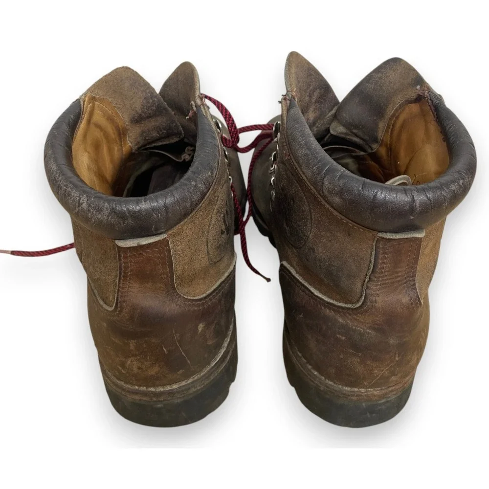 Vintage Vasque Mountaineering Hiking Boots Mens 10.5 D Brown Leather Lace Up